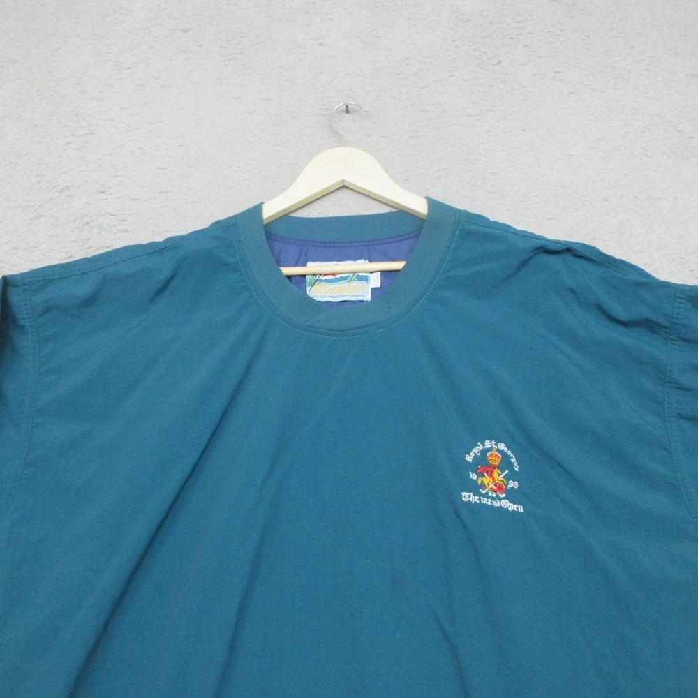 Vintage 1993 Royal St Georges Open Pullover Jacket Mens XL Blue Golf Headwind